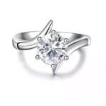 Heart Bezel Band Ring in Silver